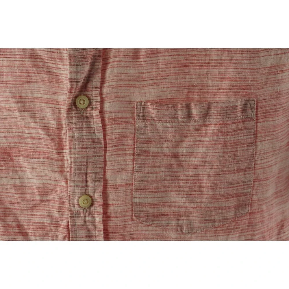 Banana Republic 100% Linen Camden Men's Medium‎ Pink Heather Button Down Shirt